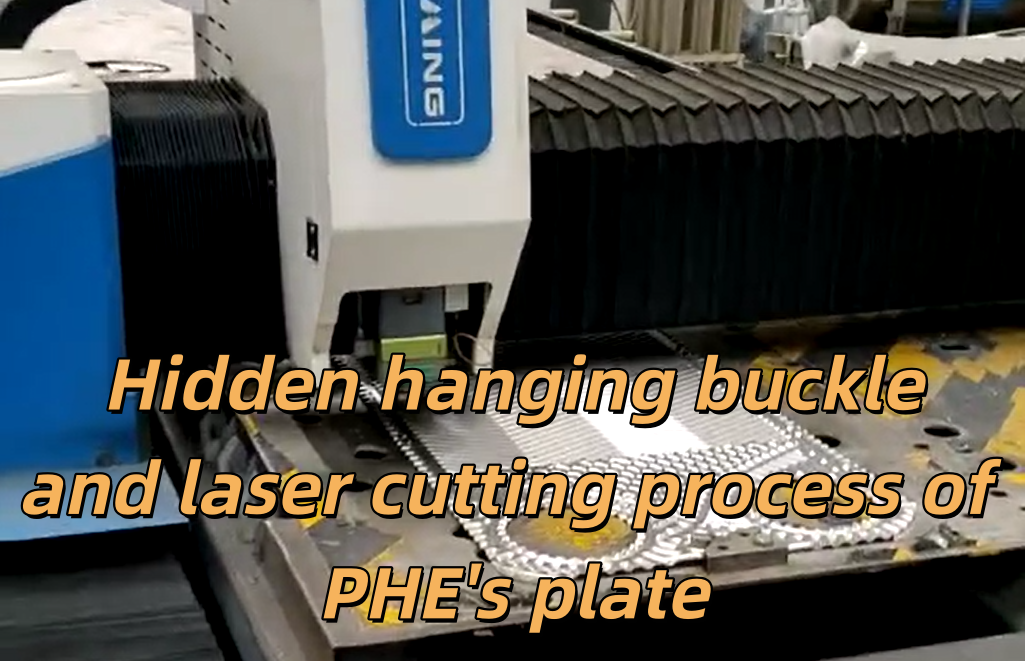 Hidden hanging hooks and laser cutting of plate heat exchanger plates